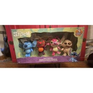 Disney Stitch Hawaiian Elements Plush Collector Set Air Fire Water Earth 4-Pack